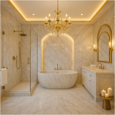 Marble Royal Spa Bathroom Design for 2 oakland Estates