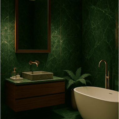 Rainforest Green Luxury Bathroom Design for 2 oakland Estates