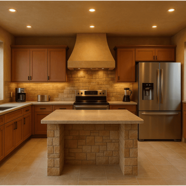 Desert Clay & Stone Kitchen