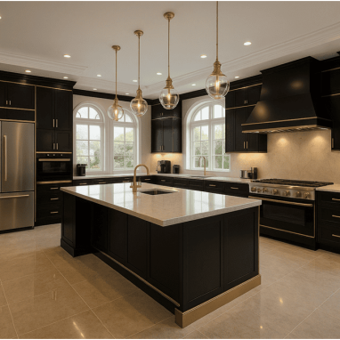 High-Contrast Luxury Kitchen