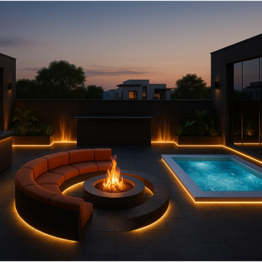 Fire & Ice Lounge (Luxury Dual-Theme Terrace) Design for 2 Oakland Estates