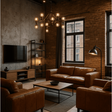 Industrial Loft Chic Living Room for 2 oakland Estates