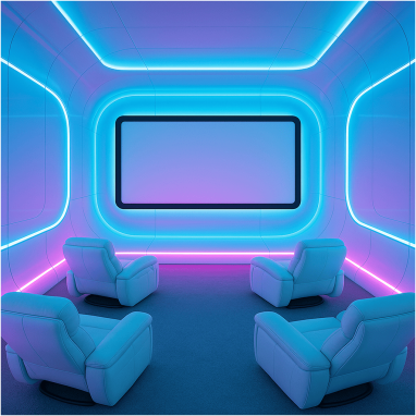 Futuristic LED Capsule Cinema