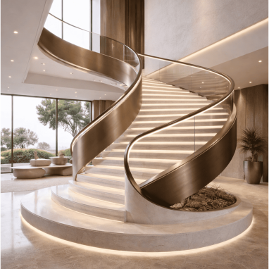 Sculpted Helical Statement Stair